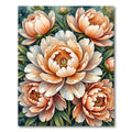Peachy Coral Floral Blossom Cluster Rug