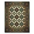 Emerald Gold Eye Diamond Intricate Rug