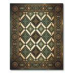 Emerald Gold Eye Diamond Intricate Rug