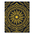 Golden Radiant Sunburst Geometric Mandala Rug