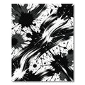 Dynamic Black and White Ink Splash Rug