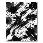 Dynamic Black and White Ink Splash Rug