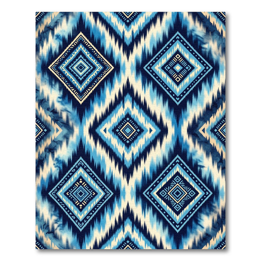 Deep Blue Diamond Tribal Diamond Rug