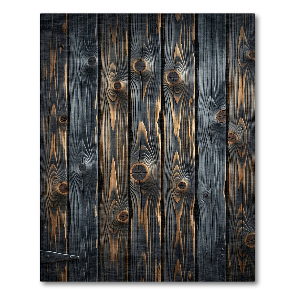 Charred Dark Wood Grain Texture Rug