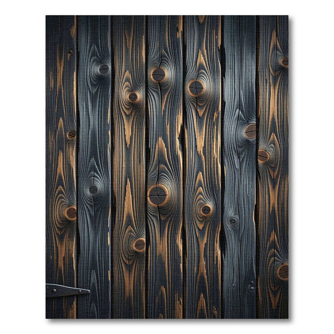 Charred Dark Wood Grain Texture Rug