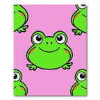 Pink Froggy Friends Repeating Illustration Rug