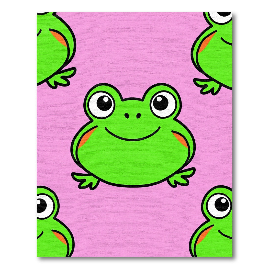 Pink Froggy Friends Repeating Illustration Rug