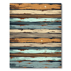 Distressed Wood Stripe Multicolor Shabby Rug
