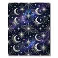 Celestial Silver Moon and Starry Night Rug