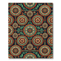 Circular Terra Cotta Geometric Aztec Medallion Rug