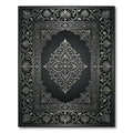 Antique Silver Floral Arch Medallion Rug
