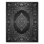 Antique Silver Floral Arch Medallion Rug