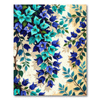 Vibrant Blue Bougainvillea Floral Art Rug