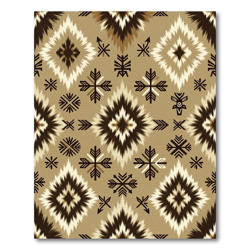 Earthy Tone Abstract Geometric Diamond Rug