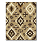 Earthy Tone Abstract Geometric Diamond Rug