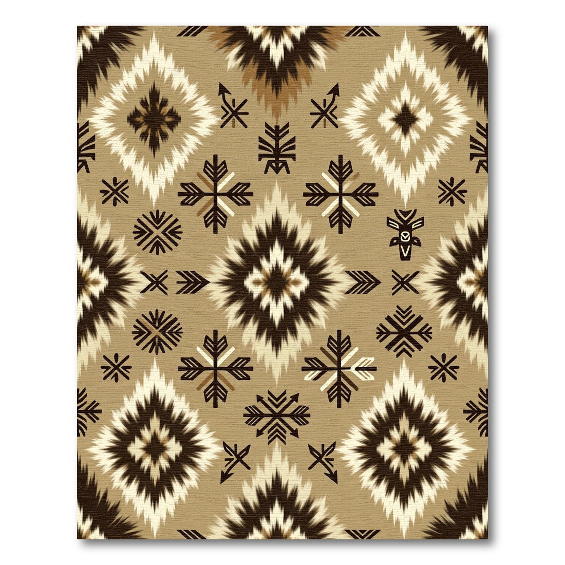 Earthy Tone Abstract Geometric Diamond Rug