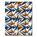 Geometric Navy and Golden Starburst Rug