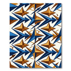 Geometric Navy and Golden Starburst Rug