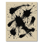 Abstract Black Ink Splatter Area Rug