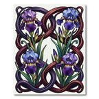 Art Nouveau Iris Floral Border Rug