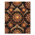 Golden Celestial Pyramid Sun Geometric Area Rug