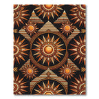 Golden Celestial Pyramid Sun Geometric Area Rug