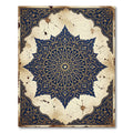 Royal Blue Golden Medallion Arch Rug