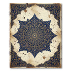 Royal Blue Golden Medallion Arch Rug