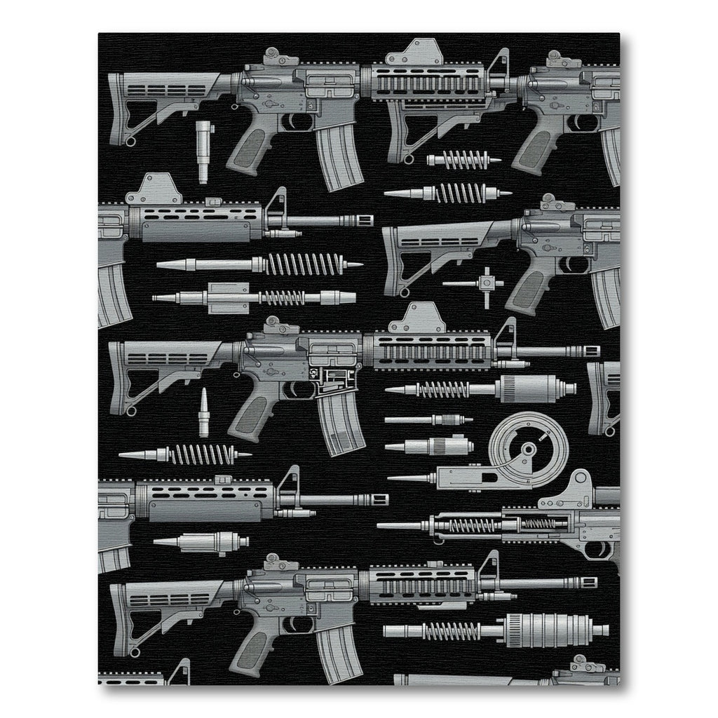 Tactical Monochrome Rifle Components Rug