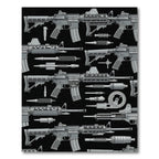 Tactical Monochrome Rifle Components Rug