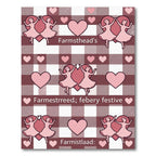 Blush Pink Dancing Girls Gingham Heart Rug