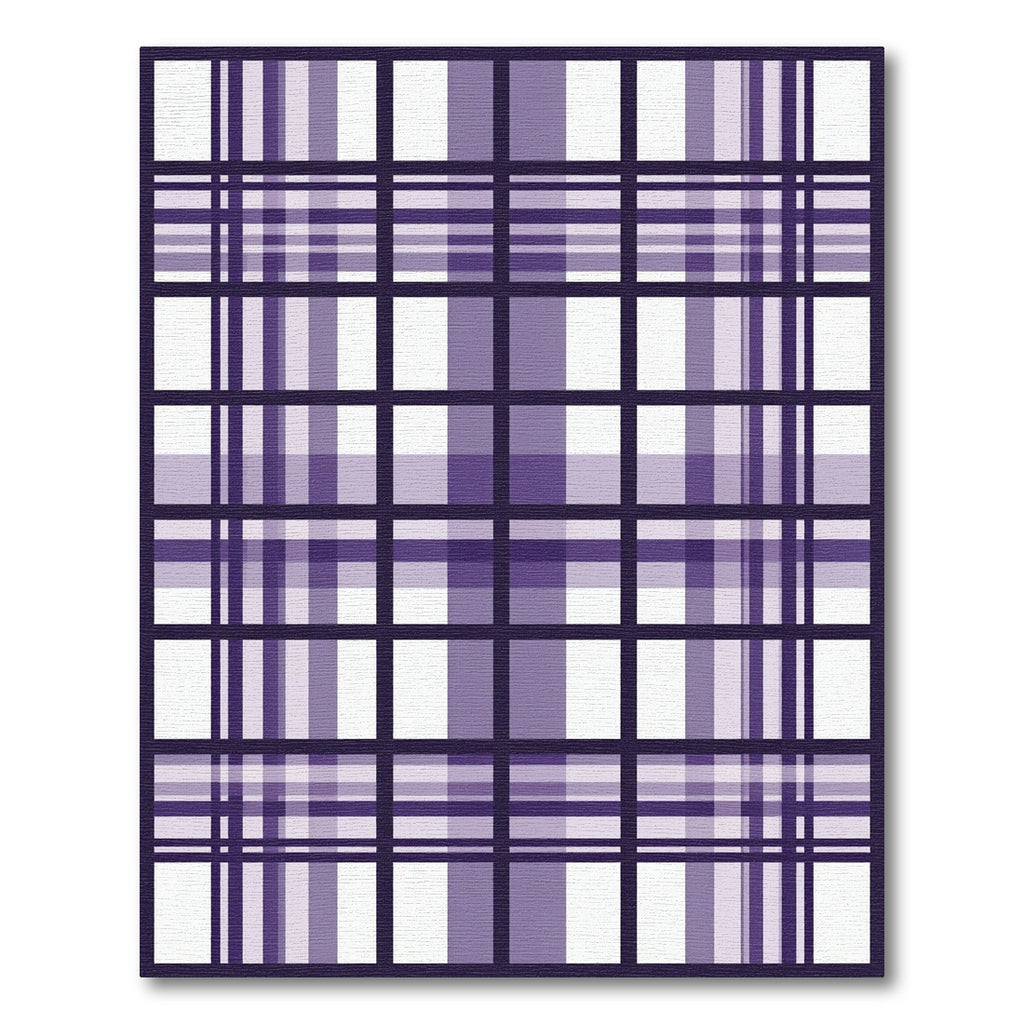 Contemporary Violet Geometric Plaid Grid Rug