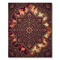 Rich Burgundy Floral Medallion Tie Dye Rug