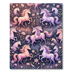 Whimsical Pastel Unicorn Floral Field Rug