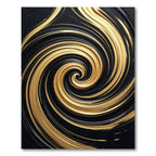 Luxurious Golden Swirl Abstract Flow Rug