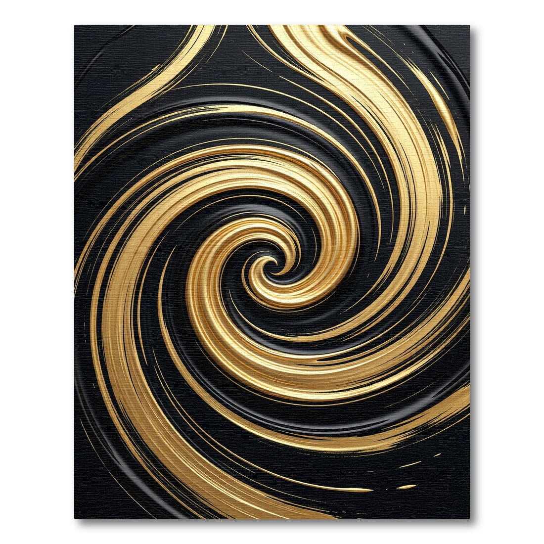 Luxurious Golden Swirl Abstract Flow Rug