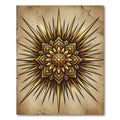 Radiant Golden Sunburst Mandala Rug