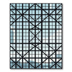 Architectural Sky Blue Structural Grid Rug