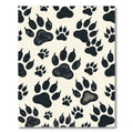 Black and Cream Wildlife Paw Track Rug