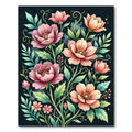 Elegant Pink Botanical Garden Art Rug