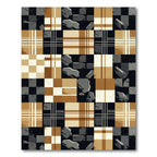 Plaid Stone Mosaic Geometric Composition Rug
