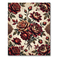 Rich Red Rose Floral Arrangement Rug