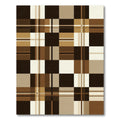 Modern Brown and Tan Plaid Grid Rug