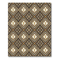 Golden Black Diamond Geometric Medallion Rug