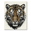 Bold Tiger Face Abstract Watercolor Rug