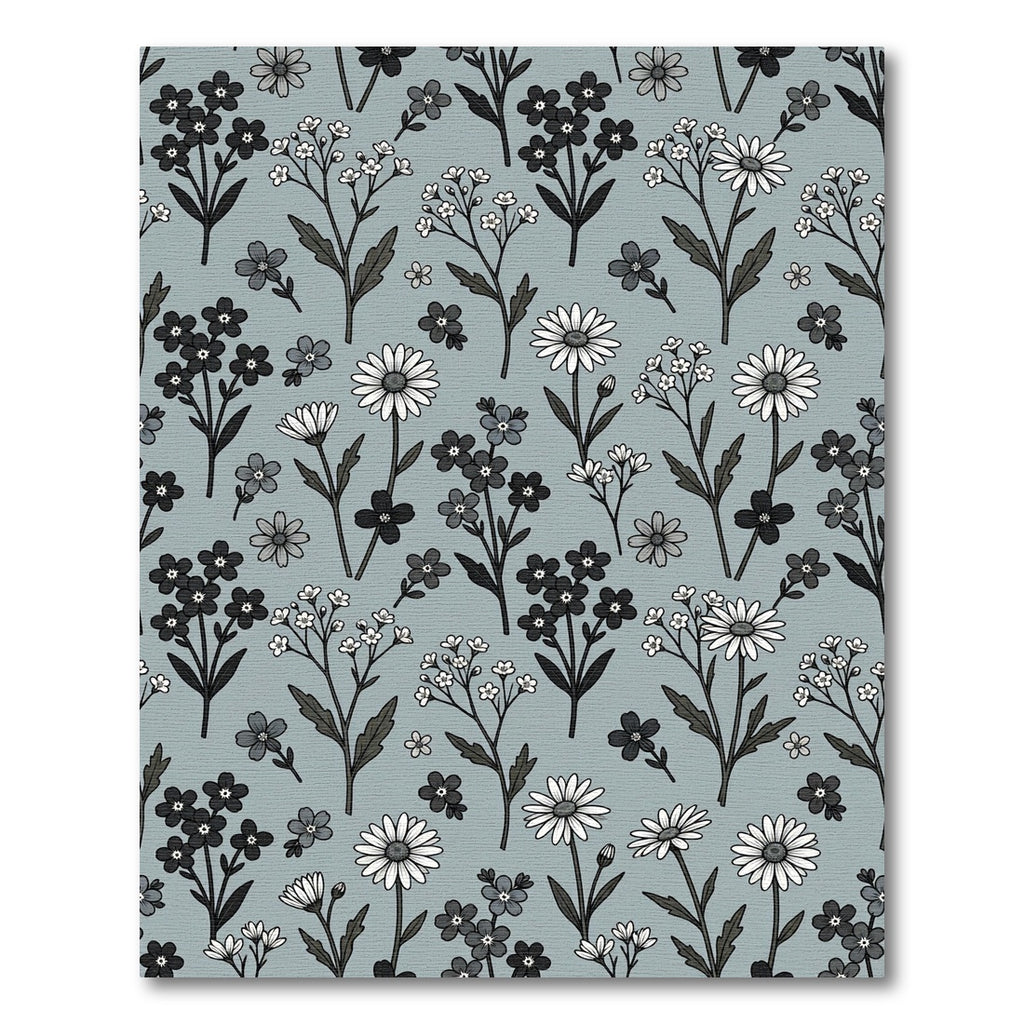 Monochromatic Floral Sprig Garden Rug