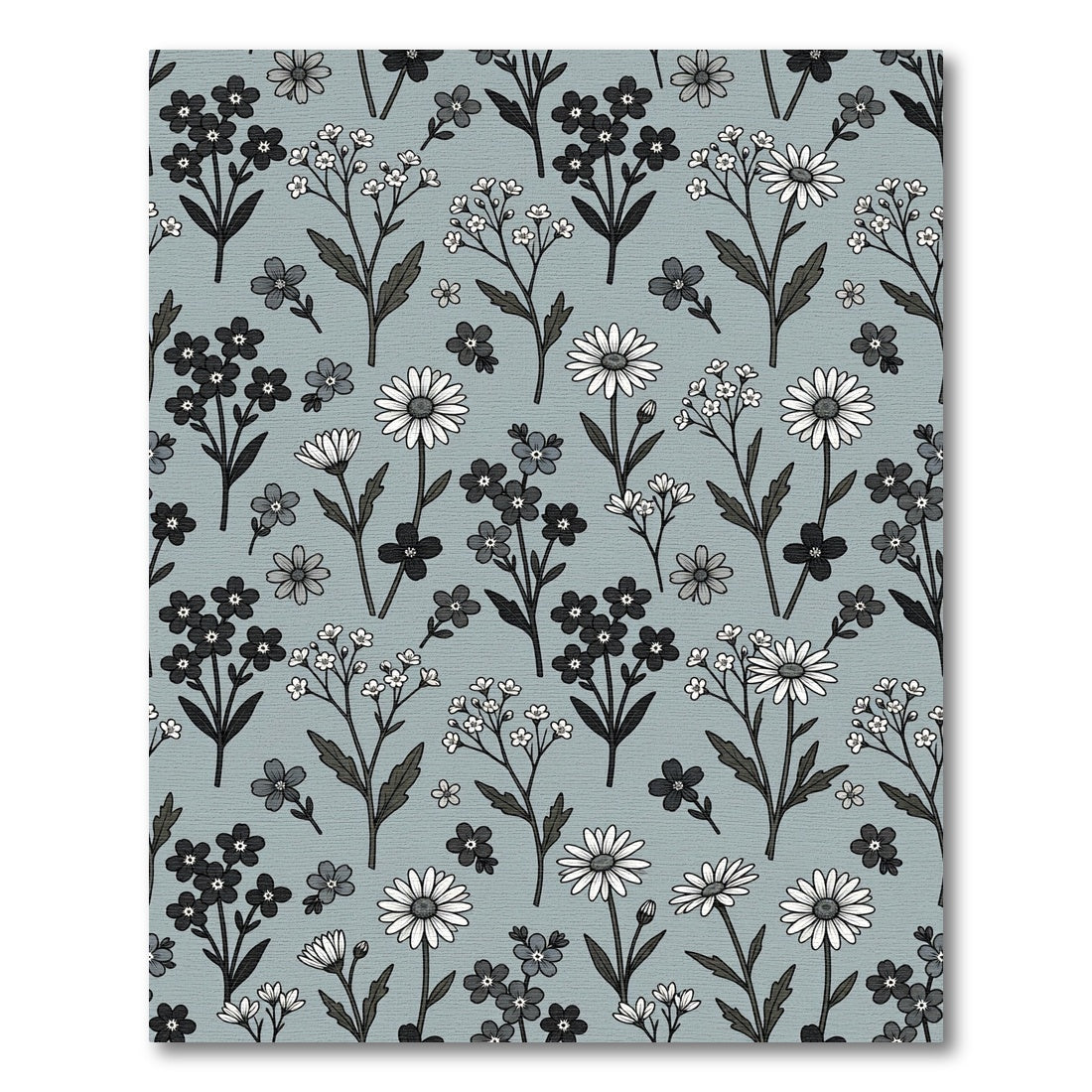 Monochromatic Floral Sprig Garden Rug