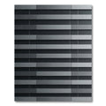 Sophisticated Charcoal Gray Linear Architectural Layered Rug