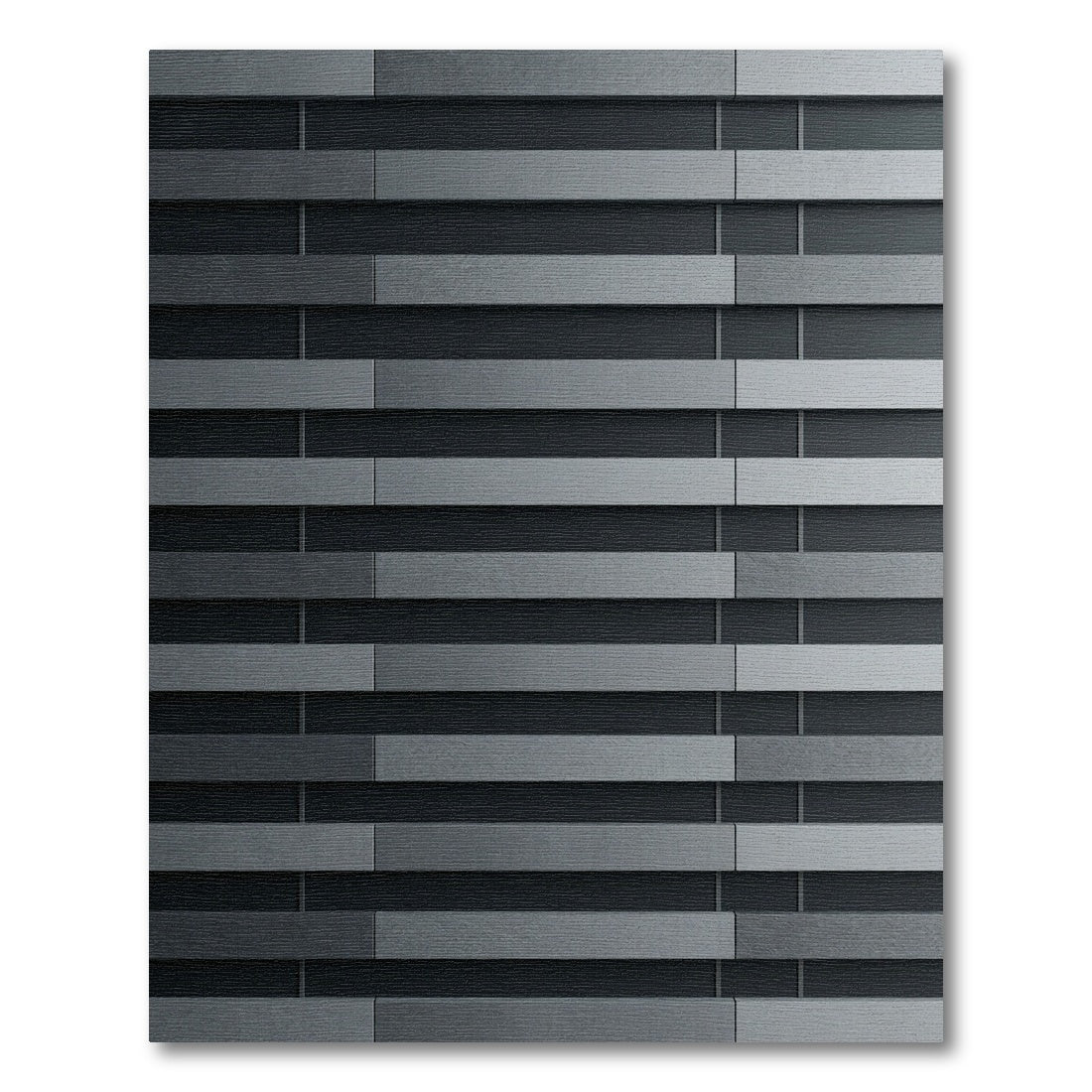 Sophisticated Charcoal Gray Linear Architectural Layered Rug