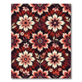 Burgundy Cream Floral Starburst Rug